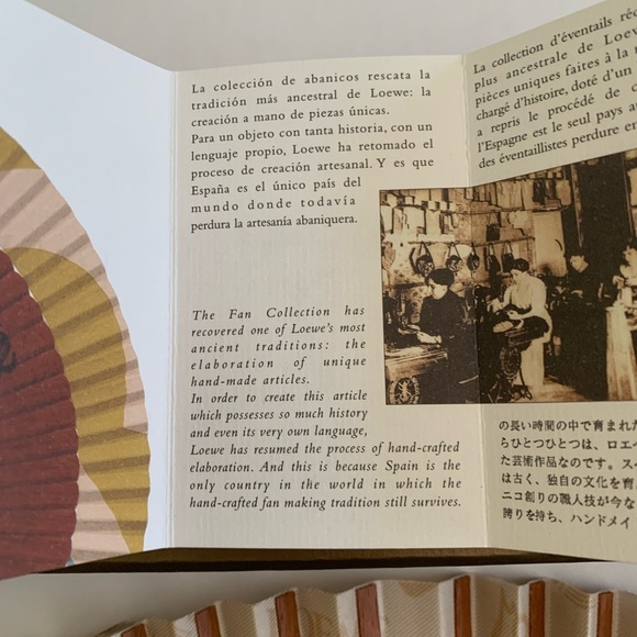 LOEWE BRAND. Folding fan. Brown wood, made in Spain. Authentic Luxury item! - Picture 3 of 6